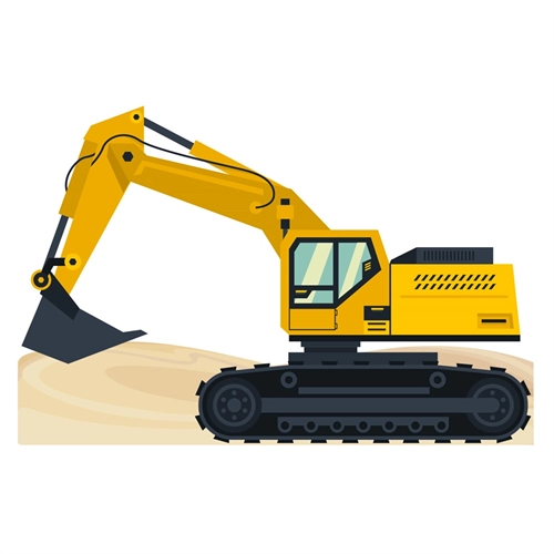 Construction Theme Excavator Digger Transparent Sticker